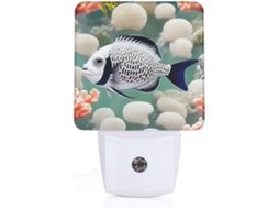 Luminária Noturna Banheiro, Com Estampa De Peixes Tropicais, Ideal Corredores, Quartos, Cozinhas E Halls De