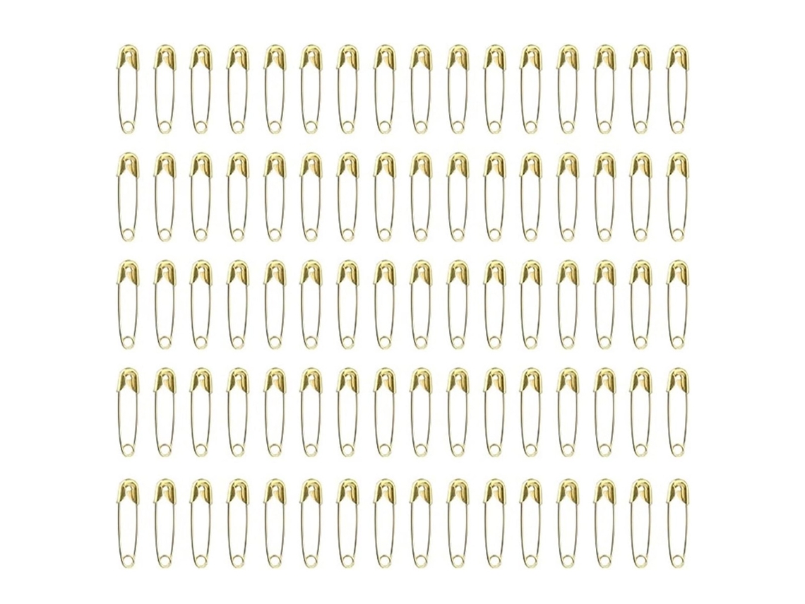 Mini Alfinetes de Segurança Dourado, 22mm, Alfinetes para Roupas, Pinos De Artesanato Em Aço Inoxidável, Alfinetes Pequenos para Etiquetas (100 Unidades, Dourado