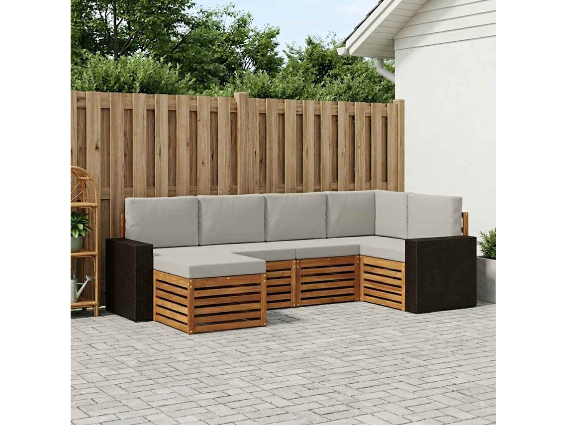 Vidaxl Conjunto De Sofás Para Exterior 6 Unid. Poliéster
