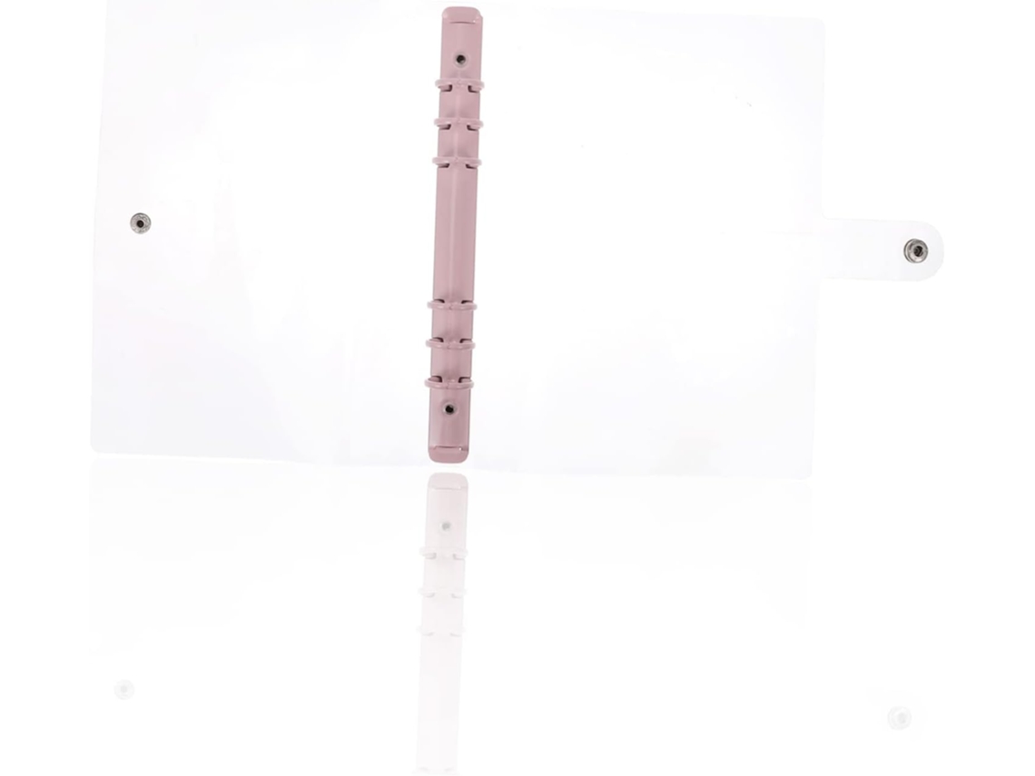 Pasta A5 Rosa Com Capa Transparente Em Pvc, Fichário Flexível Com Argolas Redondas, Design Leve Para Gokoco