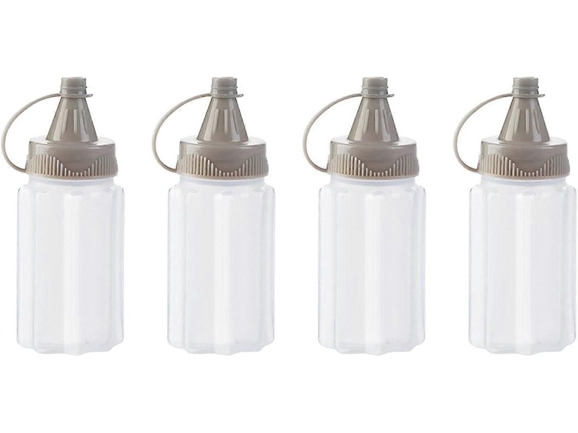 Kit Com 4 Frascos Squeeze Mini Para Molhos, Ketchup, Mel E Temperos Em Marmitas