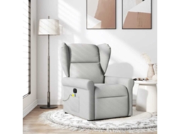 Vidaxl Cadeira De Massagem Reclinável Tecido Cinzento