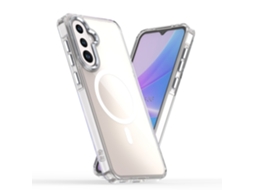 Capa Magnética Hexinyigjly Para Para Samsung A56, Translúcida Anti-amarelecimento Com Magsafe, Antichoque Branco