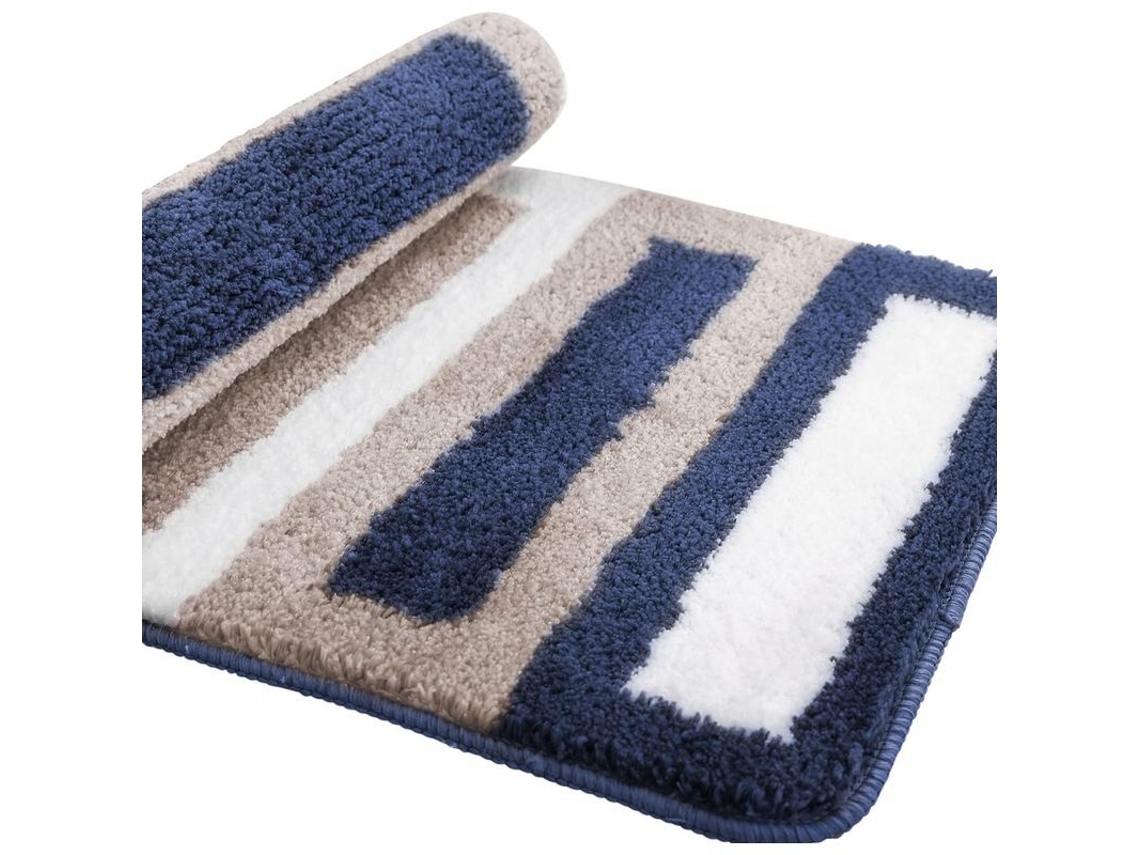 2026-tapete De Banho Antiderrapante Linjou Microfibra Suave Absorvente Secagem Rápida Lavável À Máquina 40x60cm Azul Azul