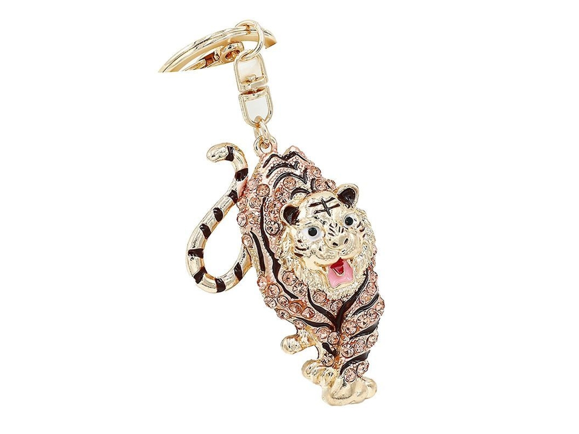 2026 llavero de Tigre de Aleación Con Piedras Strass, Artesanía Finita, Regalo para Amigos, Portátil Y Decorativo