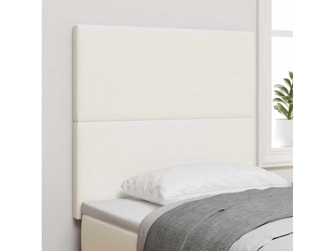 Vidaxl Cabeceira Creme 100 Cm Tecido De Veludo Cotele
