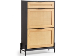 Sapateira De Rattan Com 2 Portas, Gaveta Extraível E Design Moderno Tekmaquinas