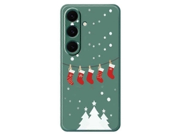 Capa Tkdaddy Para Samsung Galaxy S25 Com Estampa De Meias De Natal E Bordas Retas Em Tpu, Capa Traseira Verde