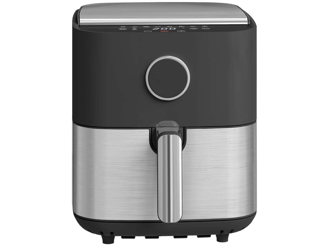 Fritadeira Elétrica Sem Óleo 8L 1700W com 8 programas e circulação de ar quente 360° (visão led) preta ZENCORE SERVICES