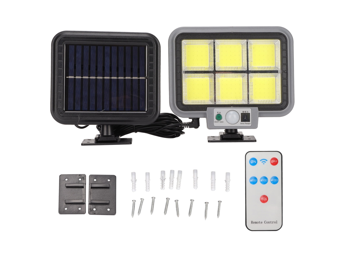 Lâmpada Solar Externa com Sensor de Movimento IP65 150 COB para Jardim Garagem Varanda S/MARCA
