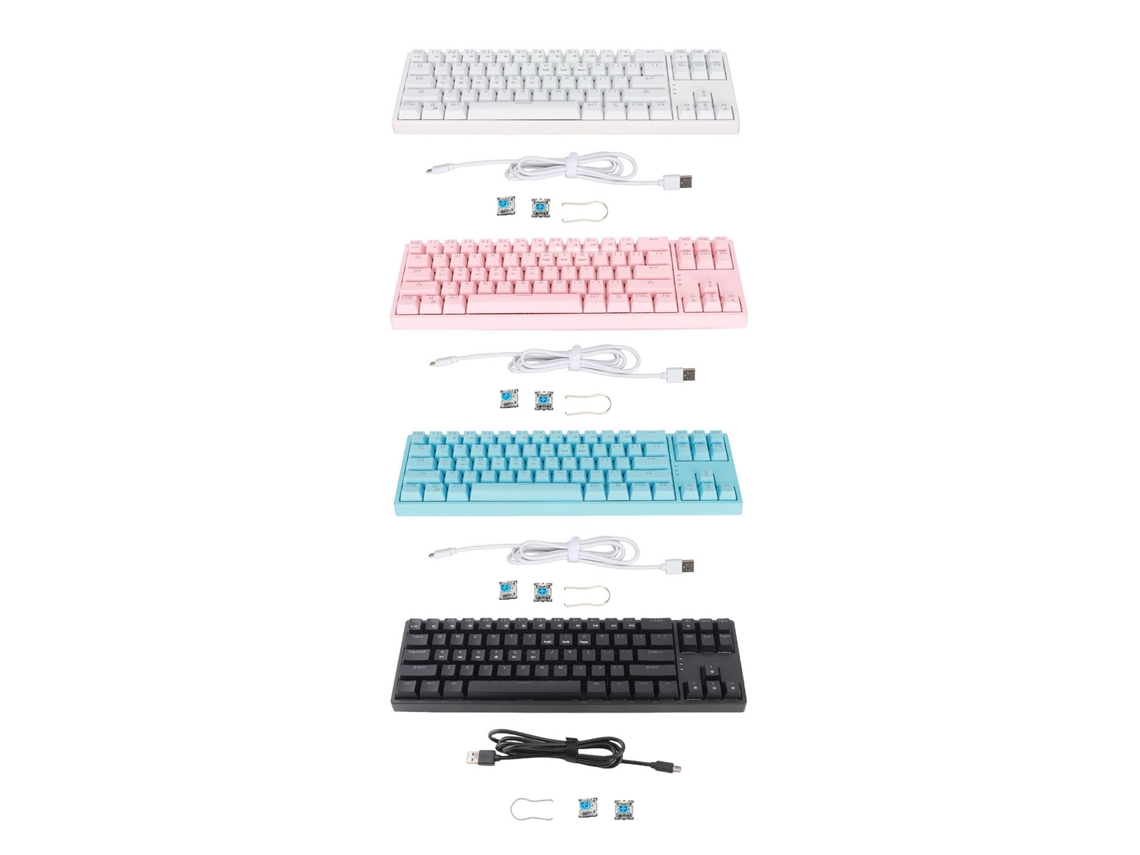Teclado Mecânico LAXISCREED com 71 Teclas, Interruptor Azul, Retroiluminação RGB, Interface Type C
