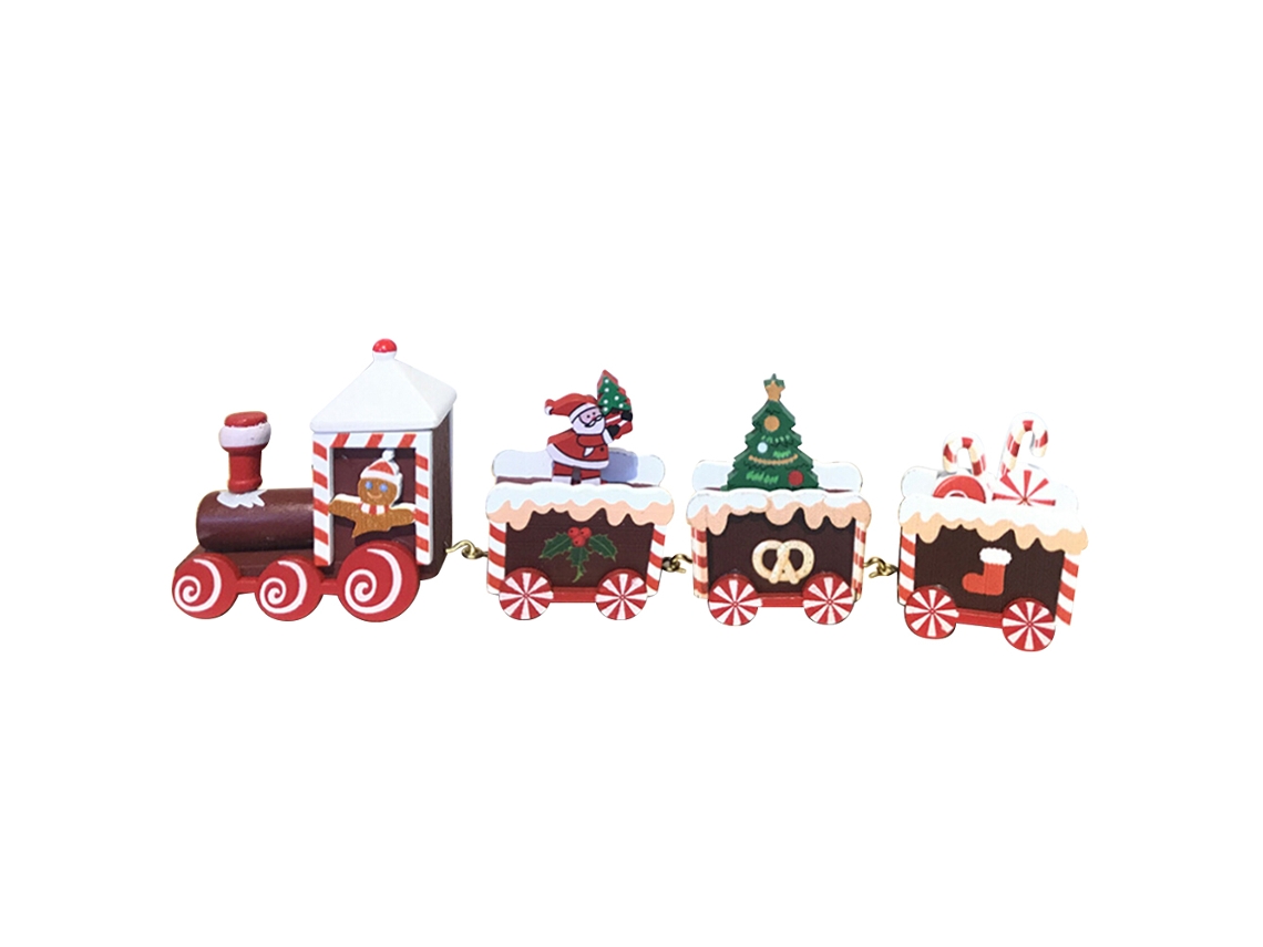 Trem de Natal Decorativo Marrom Claro Seguro Sem Cheiro