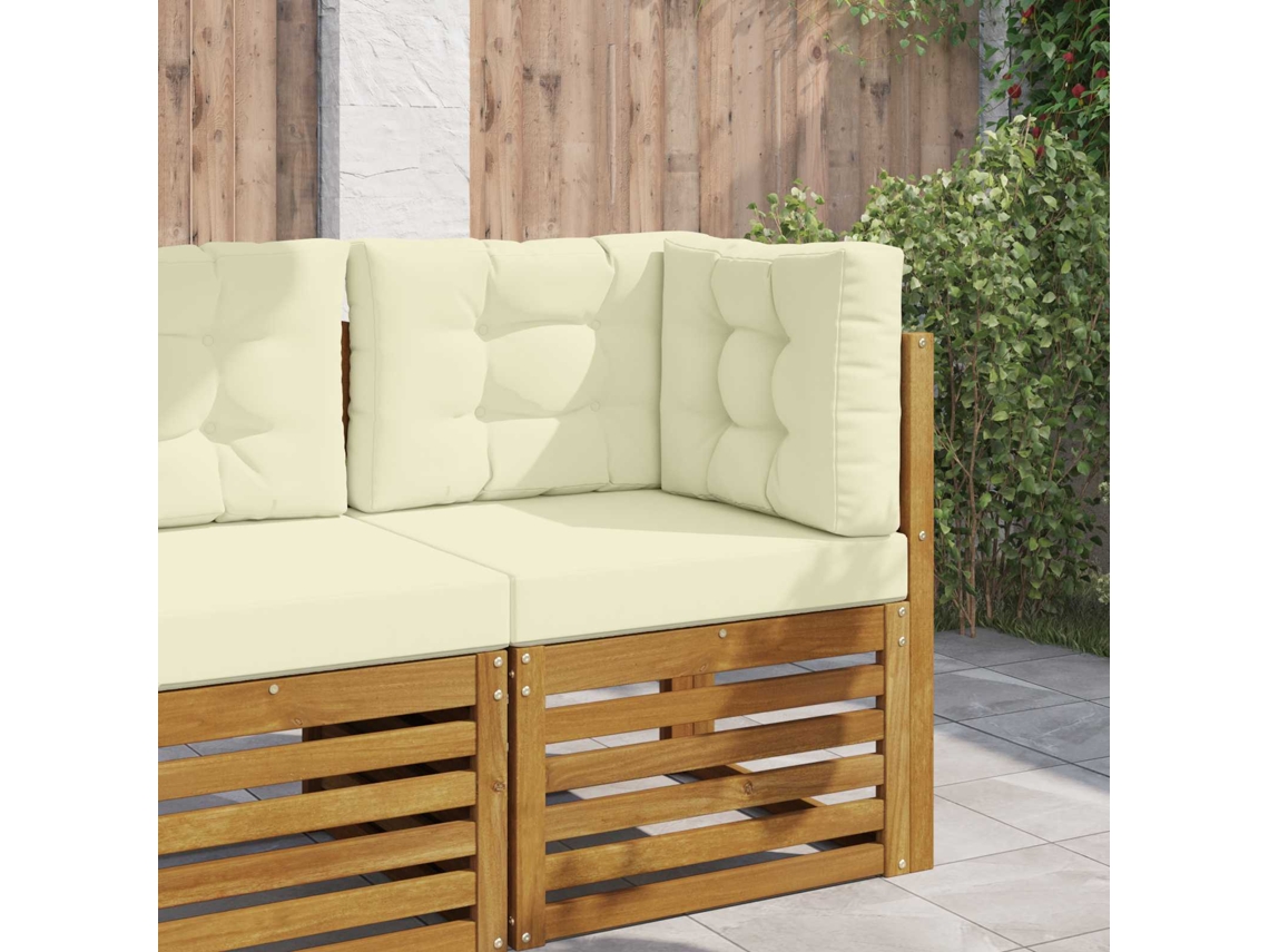 Vidaxl Almofada Para Sofá Externo 3 Pcs Creme Poliéster