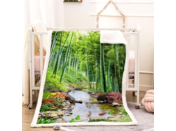 Manta Estampa de Riacho na Floresta Ver em Microfibra 150x200cm