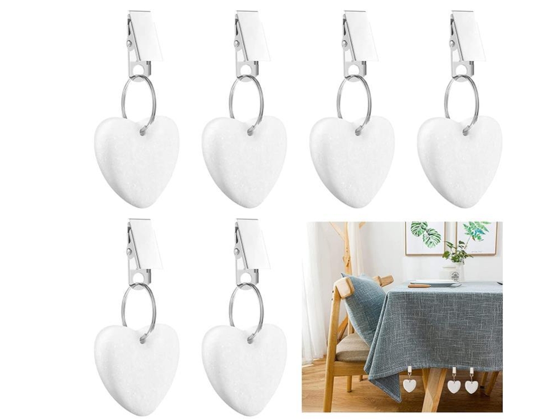 Lurelia Acessório Artesanato Aço Inoxidável 6 Peças Branco Para Toalha Mesa