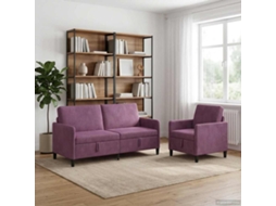 Vidaxl Conjunto De Sofá Com Armazenamento 2 Unid. Roxo Poliéster