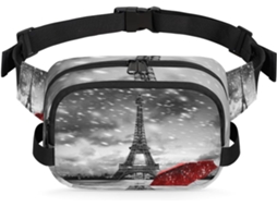 Pochete com Guarda-chuva da Torre Eiffel para Mulheres 22 8 X 6 3 X 15 5 Cm Design Diy Pa Impermeável