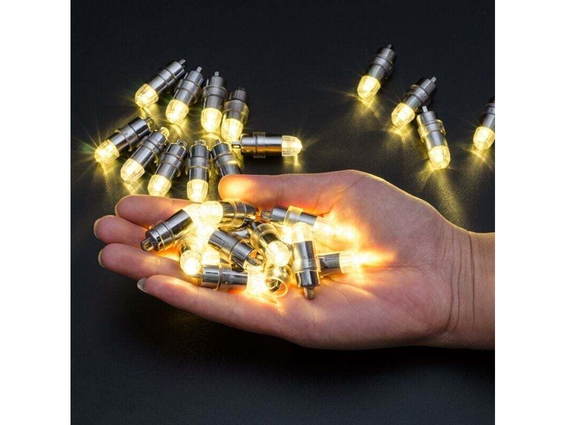 24 Mini Luzes Led Brancas Quentes a Bateria para Lanternas de Papel BRILVIBERA