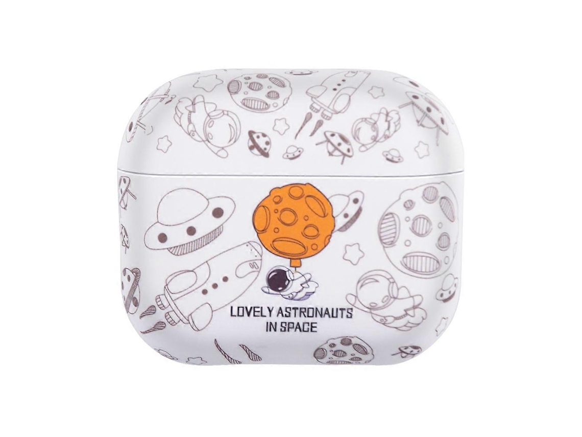 Camada protetora de TPU com estampa de astronauta para fones de ouvido AirPods 4 GIECY