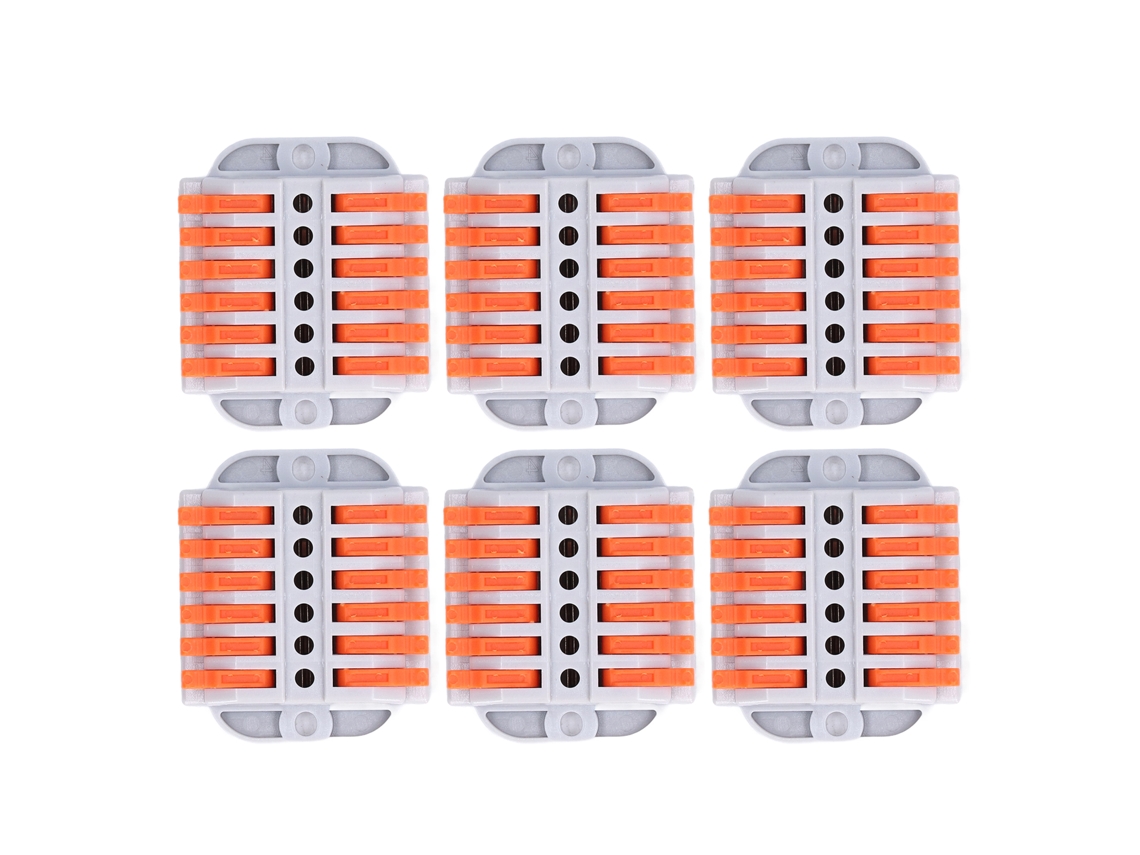 6pcs Conectores De Fio Compactos Abs Cobre Terminal De Conexão Rápida Fiação Universal