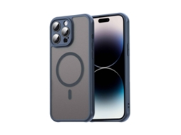 Capa Tumundosmartphone Magnética Para Iphone 14 Pro Max (6.7) Com Borda Azul E Proteção Para A Câmera