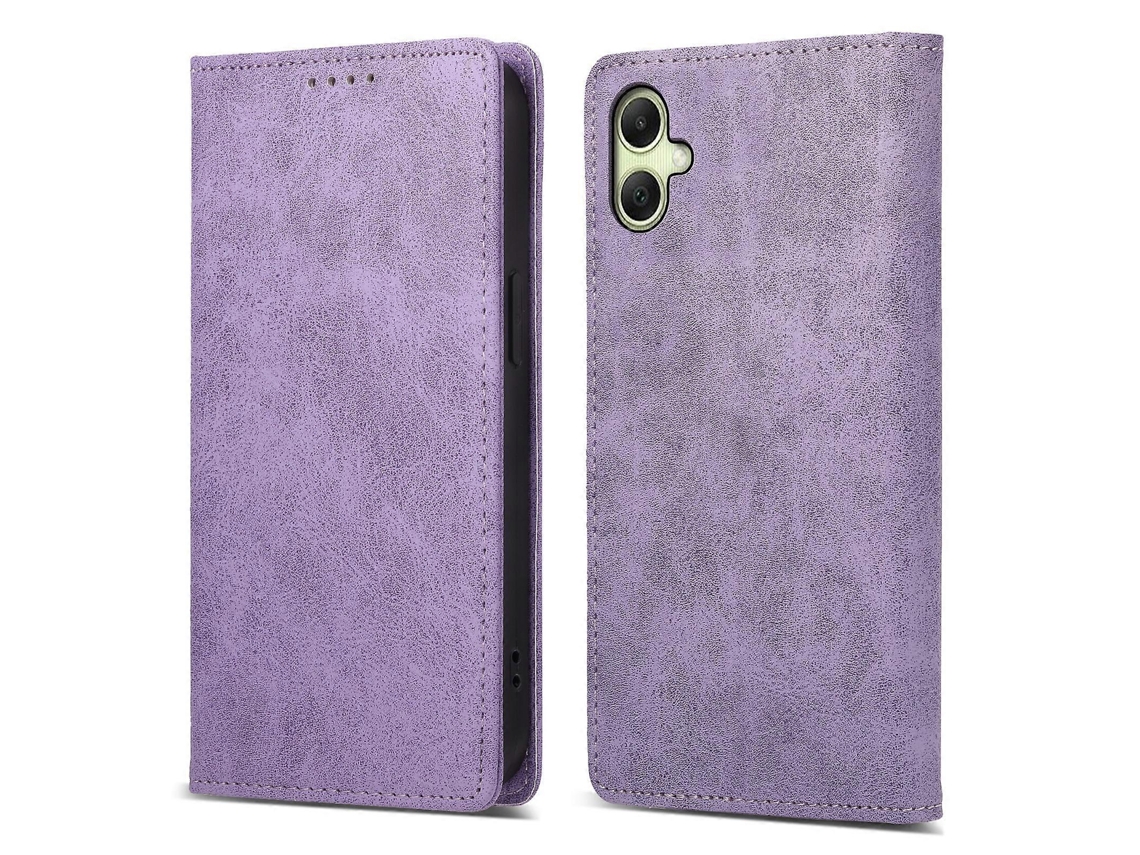 Capa Tipo Carteira Com Bloqueio Rfid E Couro Sintético Para Samsung Galaxy A07 4g, Roxa
