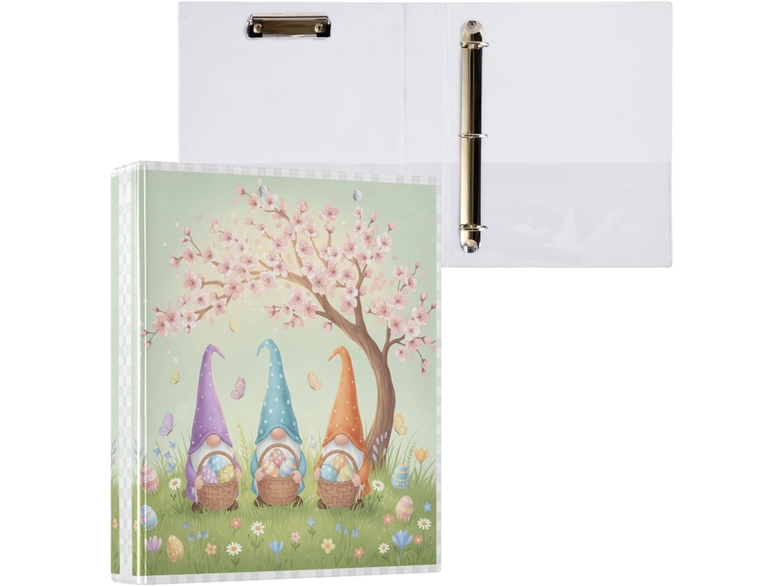 Pasta de 3 Argolas para Papel Tamanho Carta , Organizador Redondo com Prancheta, Suporte Pranc (27,9 X 21,6 Cm)