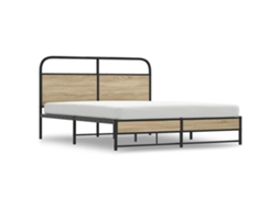 Bed Frame, Bed Frames Vidaxl Marrom Madeira Processada (150 X 200 Cm)