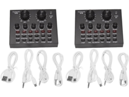Conjunto de Áudio com 2 Placas de Som V8, Interface Direta para Microfone Externo e Função Bluetooth. SFUSHOS