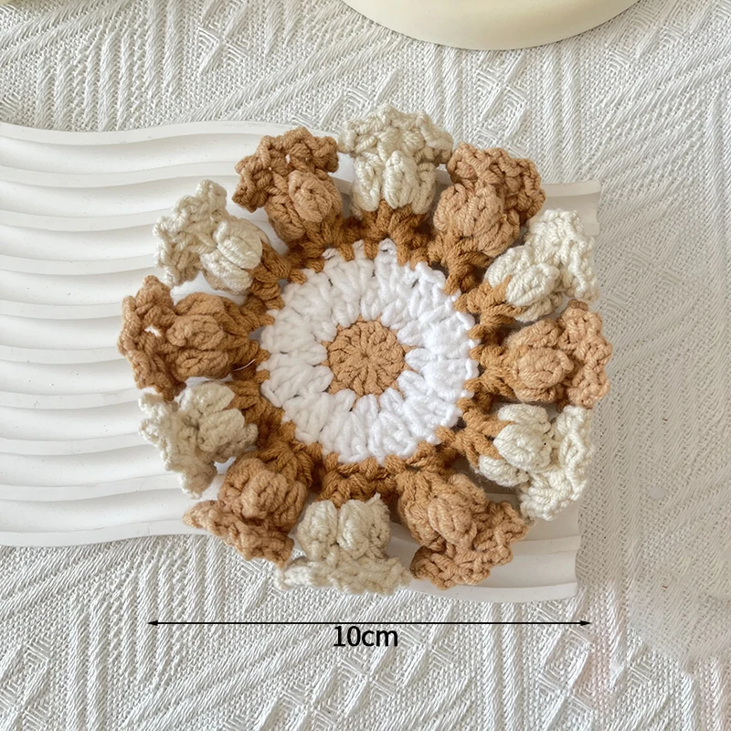 Porta-copos De Crochê Em Formato De Mini Rosas, Ideais Para Jogos Americanos De Cozinha Ou Como Porta-copos Para Uso Doméstico.