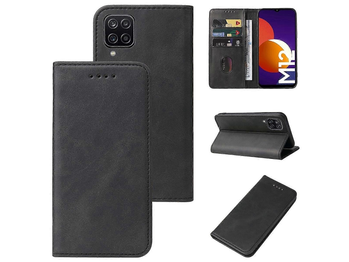 Capa Couro Magnética Para Samsung Galaxy M12, Elysve