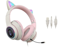 Auscultadores Cat Ear Gaming With Microphone Flashing Glowing Stereo
