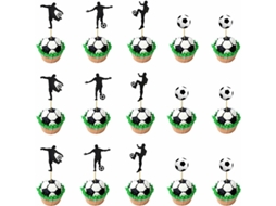 48 Unidades De Enfeites Para Cupcakes Com Tema Futebol, Ideais Decoração Bolos Em Festas Temáticas Futebol E Aniversários.