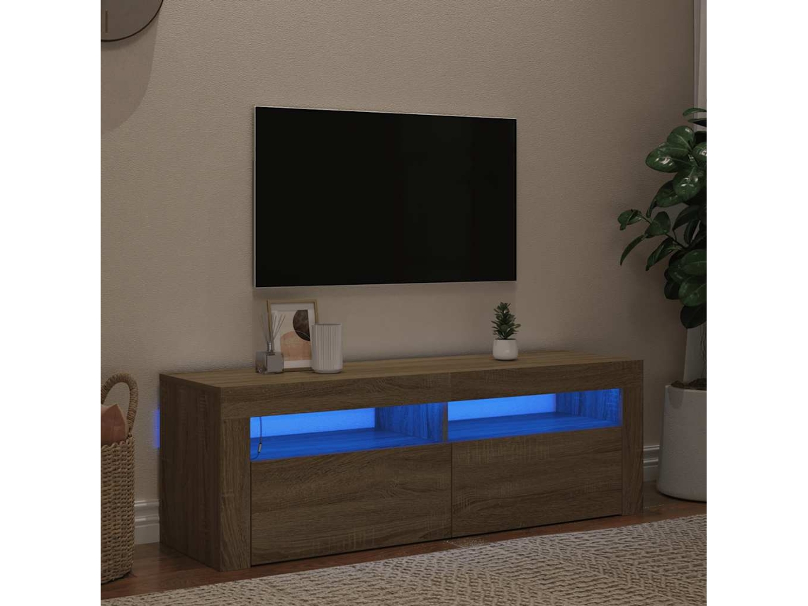 Vidaxl Móvel De Tv Com Luzes Led 120x35x40 Cm Carvalho Sonoma