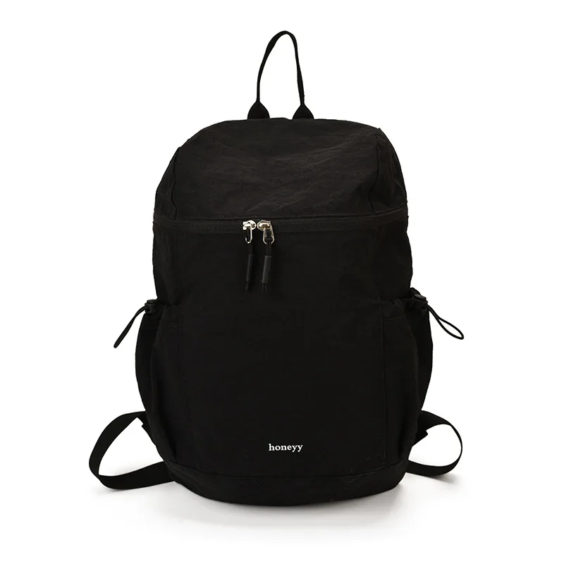 (preta) Mochila De Viagem Leve E Casual, Estilo Feminino, Macia E Confortável.
