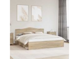 Vidaxl Estrutura da Cama com Cabeceira Sonoma 180 X 200 Cm