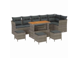 Maison Exclusive - Conjunto De Sofá De Jardim Com Almofada 10 Pcs Cinzeto