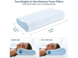 Almofada Cervical, Alivia Dores no Pescoço, Design Ergonómico, Material Espuma Viscoelástica60×45cm CZHHMART