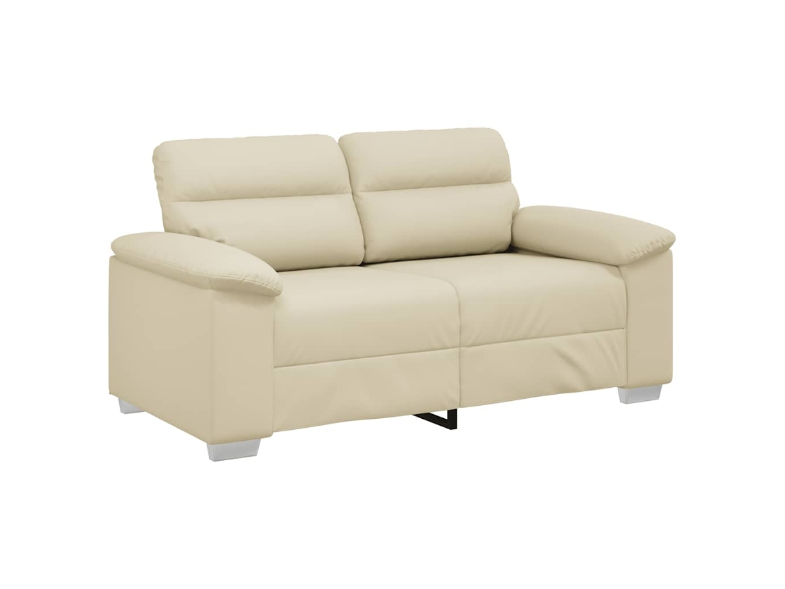 Sofá de 2 Lugares Cor Creme 160x81x84 Cm em Couro Sintético MAISON EXCLUSIVE