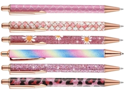 Canetas Bonitas– Conjunto De 6 Marcadores De Texto Com Glitter, Estéticos E Ergonômicos, Ideais Para