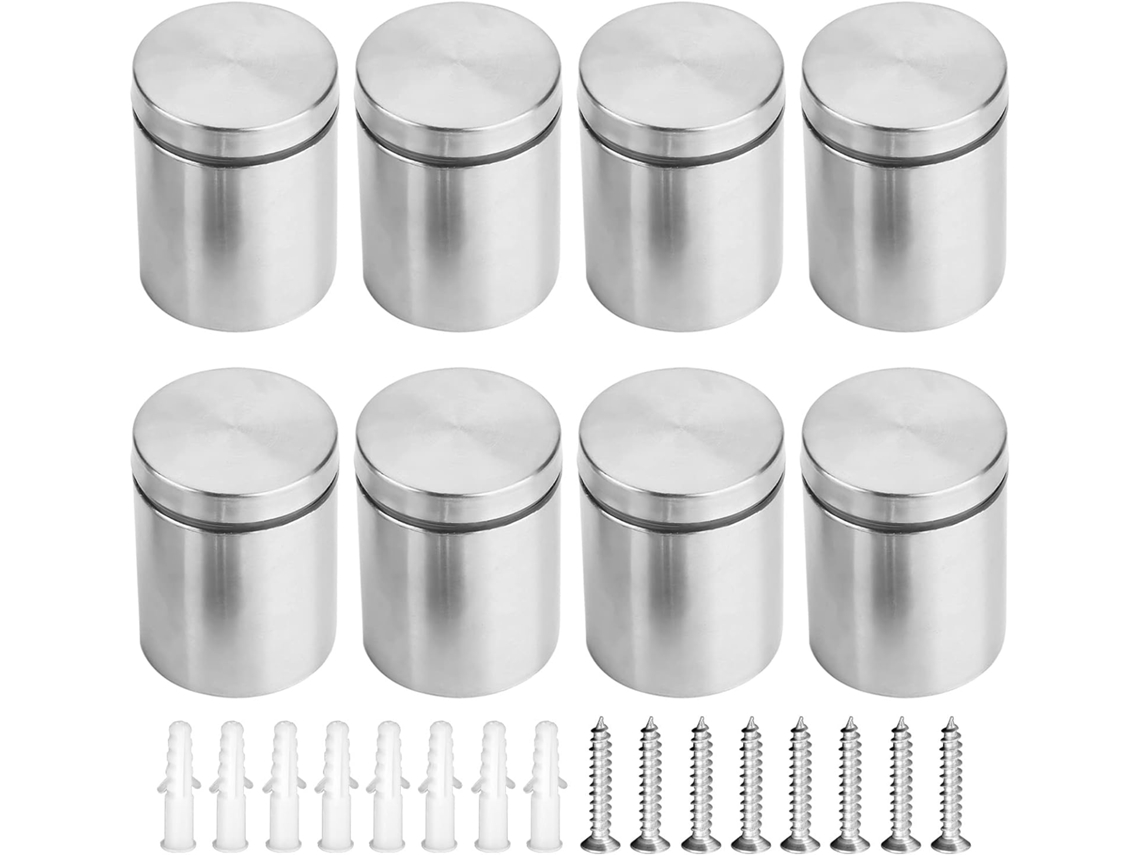 Conjunto Haofy De 8 Parafusos Espaçadores Aço Inoxidável Para Fixação Vidro, Resistentes À Ferrugem, Para Fixação De