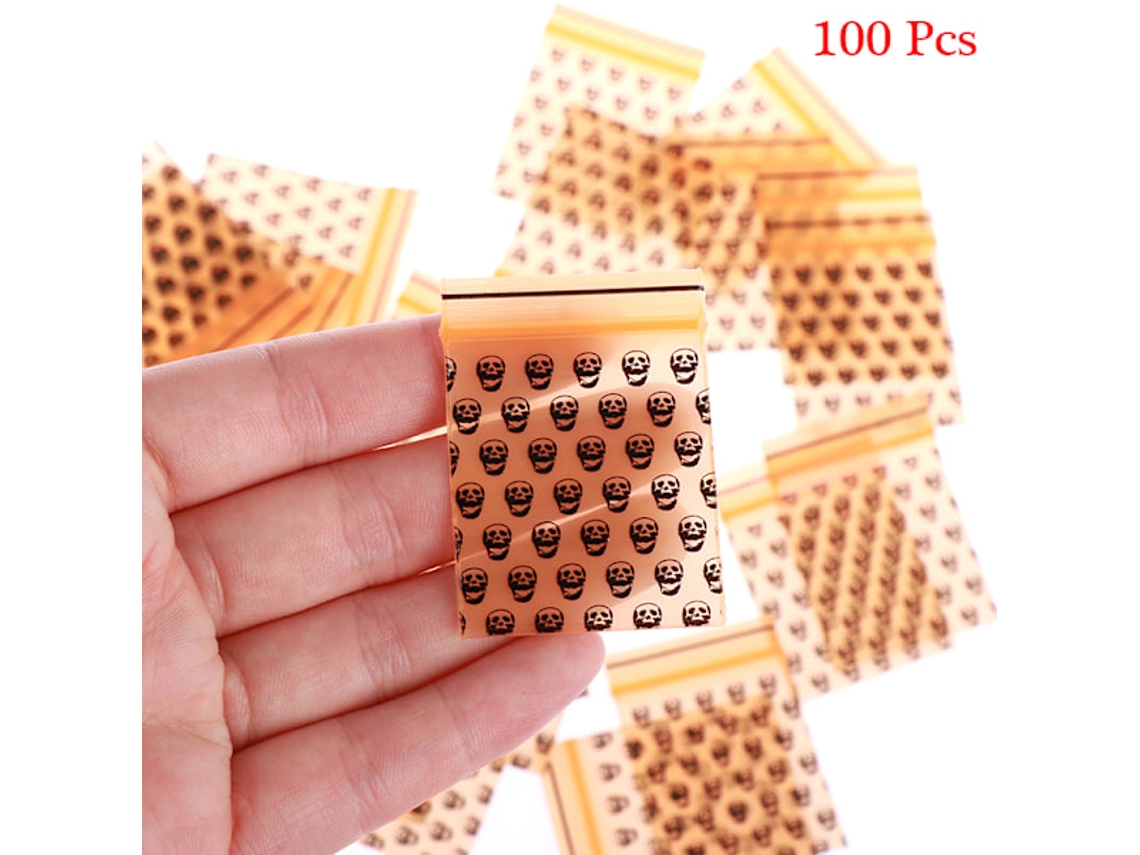 100 Unidades de Sacos Pequenos 1, 97" X 1, 38" Mini Zip Lock Poliéster Designer BRILVIBERA