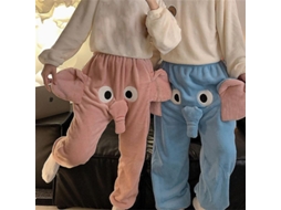 Calça de pijama 3D com estampa de elefante/porco para homens e mulheres, modelo 2026. Quente, macia e divertida, ideal para o inverno. Ótimo presente para casais.