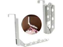 Cabideiro de Porta Dobrável, Varal para Roupas de Porta, Moderno e Compacto, Ideal para Varandas, Guarda, Roupas e Quartos, 2 Peças, Branco BRILVIBERA