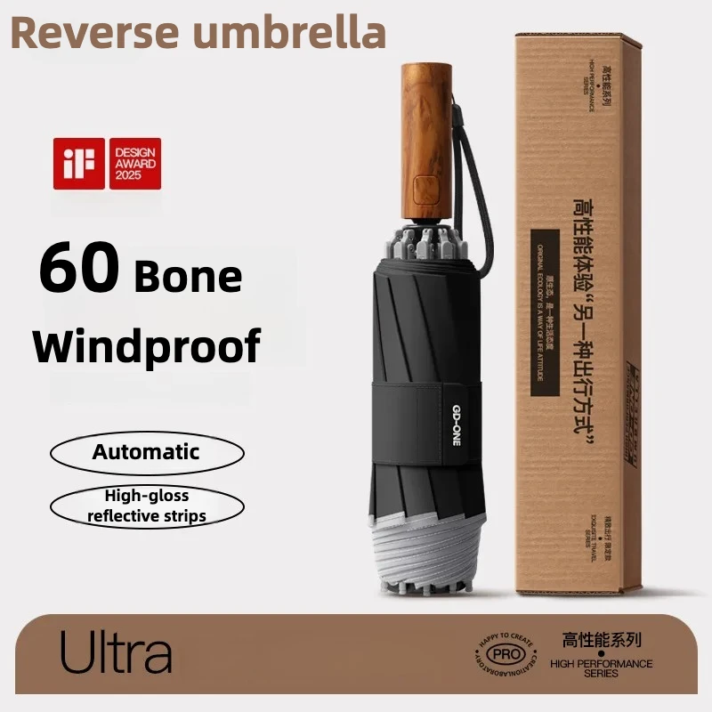 Guarda chuva Reversível Automático Reforçado MDUG (preto, 10k)