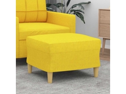 Vidaxl Apoio De Pés 60x50x41 Cm Tecido Amarelo-claro