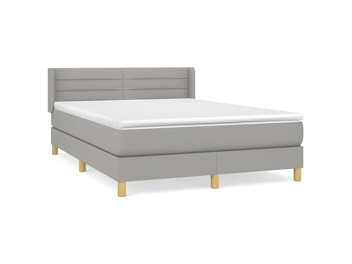 Cama com Molas e Colchão Tecido Cinzento Claro MAISON EXCLUSIVE (140x200 cm)