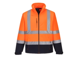 Jaqueta Softshell Contraste De Alta Visibilidade - Conforto E Segurança Azul Marinho E Amarelo / 4xl