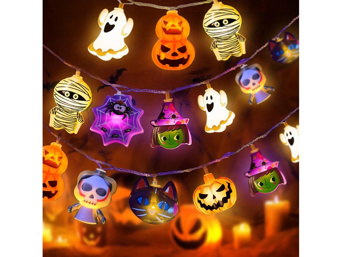 Guirlanda De Led Halloween 3m 20 Lâmpadas,2 Modos,impermeável Para Decoração De Jardim,quarto,interior E Exterior,festas De Halloween Btforus