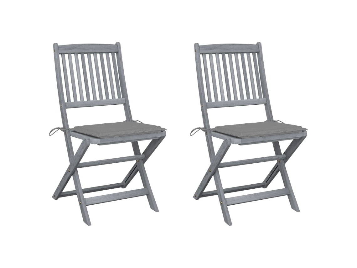 Folding Chair, Folding Chairs Vidaxl Cinzeto Madeira De Acácia (n/a)